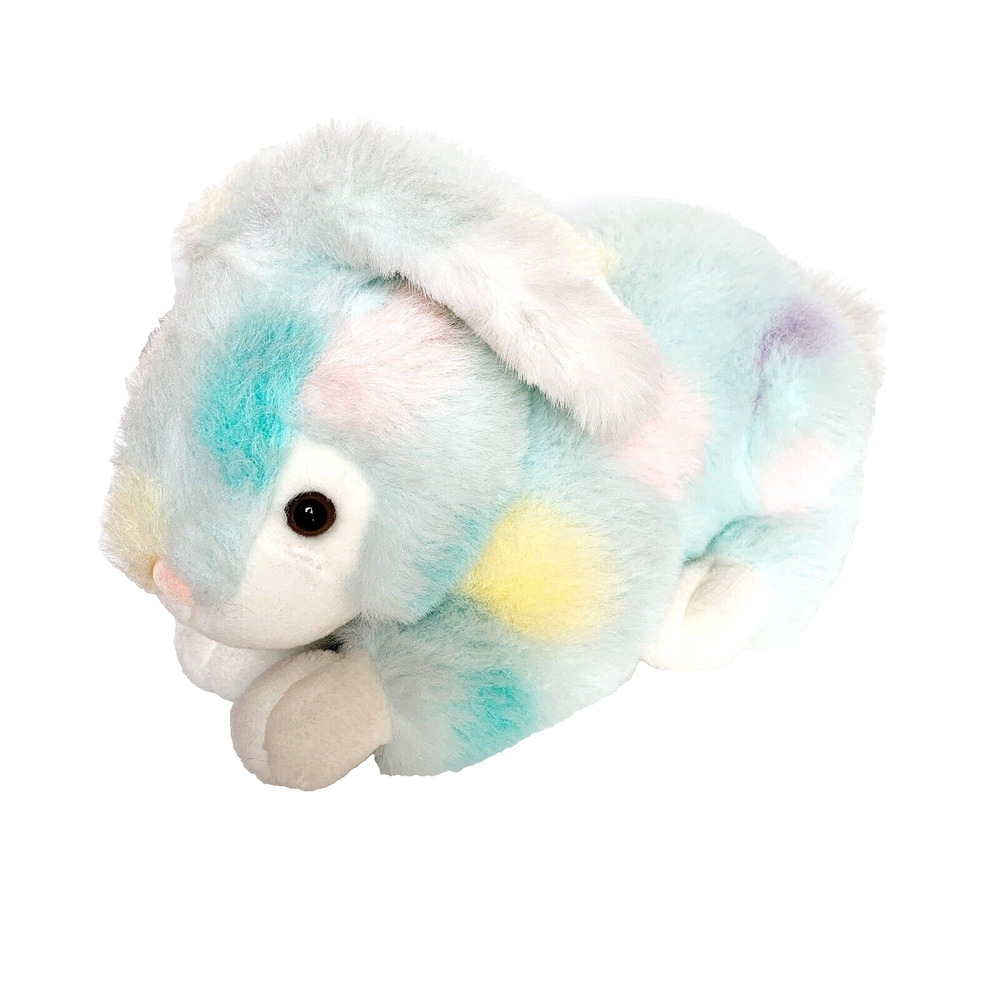 Fiesta Crouching Bunny Plush Jacquard Eggs Pastel Bunnies 12" Tie Dye4